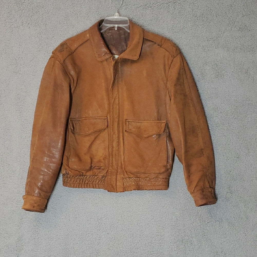 Luis Alvear Men's Brown Leather Jacket Size L
